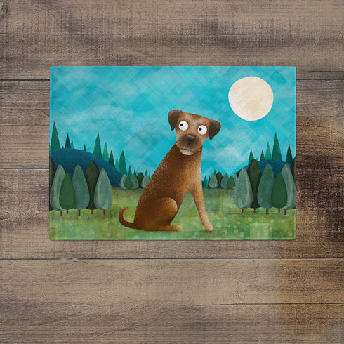 Border Terrier Art Glass Worktop Saver